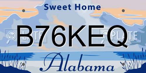 B76KEQ Alabama License Plate