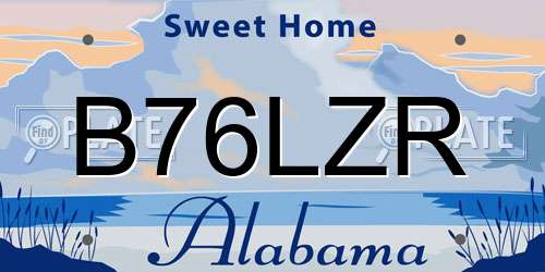 B76LZR Alabama License Plate