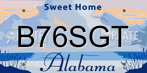 B76SGT Alabama License Plate
