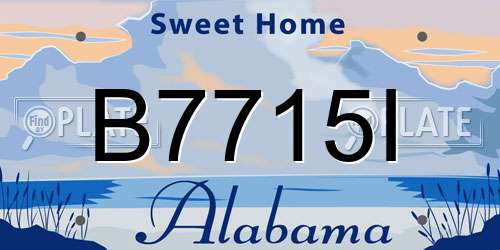B7715I Alabama License Plate