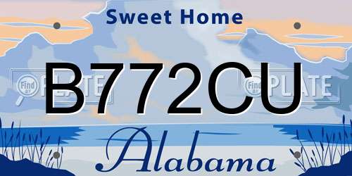 B772CU Alabama License Plate