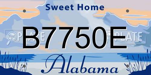 B7750E Alabama License Plate