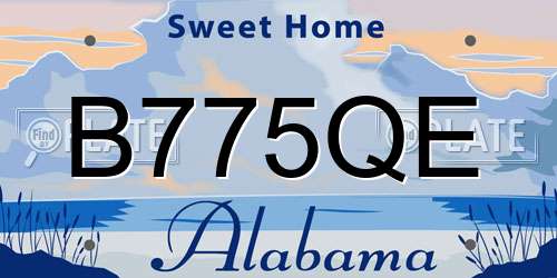 B775QE Alabama License Plate