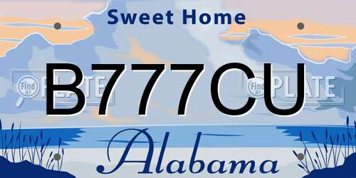 B777CU Alabama License Plate