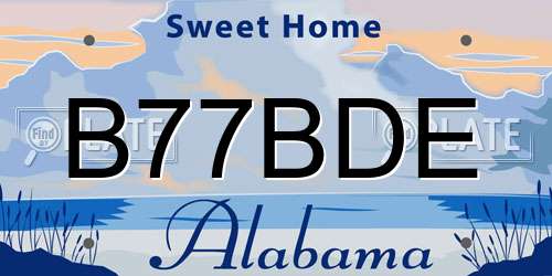 B77BDE Alabama License Plate