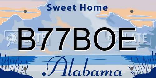B77BOE Alabama License Plate