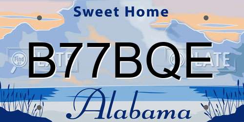 B77BQE Alabama License Plate
