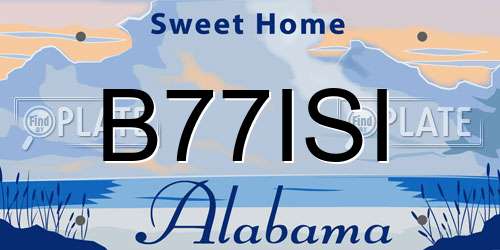 B77ISI Alabama License Plate
