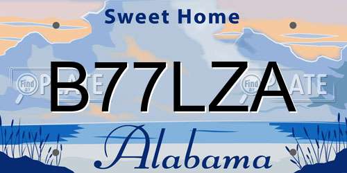 B77LZA Alabama License Plate
