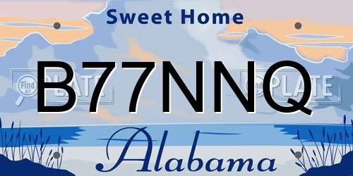 B77NNQ Alabama License Plate