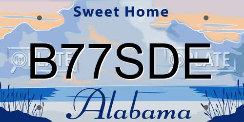B77SDE Alabama License Plate