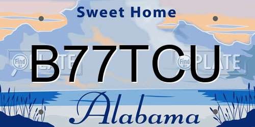 B77TCU Alabama License Plate