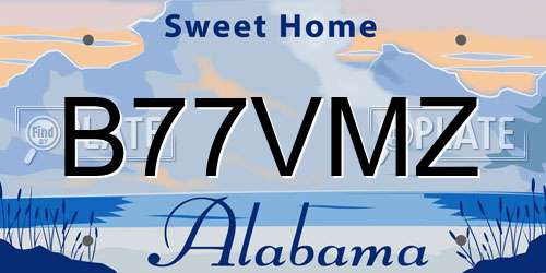 B77VMZ Alabama License Plate