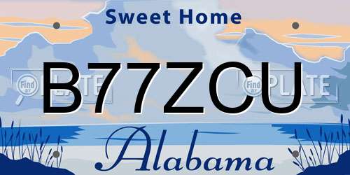 B77ZCU Alabama License Plate