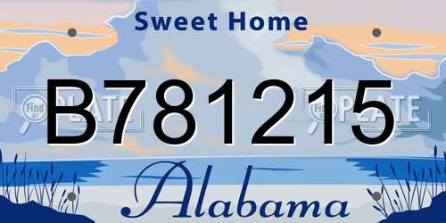 B781215 Alabama License Plate