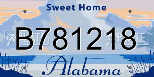 B781218 Alabama License Plate