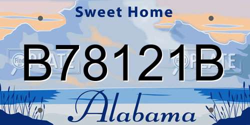 B78121B Alabama License Plate