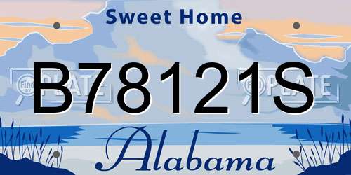 B78121S Alabama License Plate