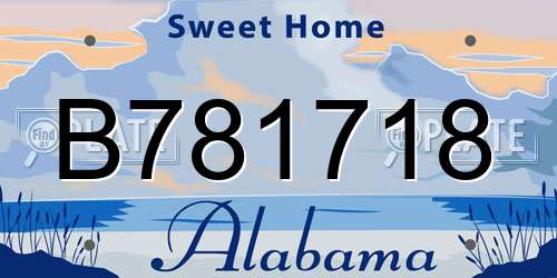 B781718 Alabama License Plate