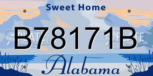 B78171B Alabama License Plate