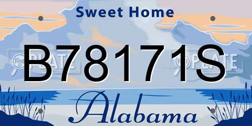 B78171S Alabama License Plate