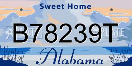 B78239T Alabama License Plate