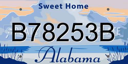 B78253B Alabama License Plate