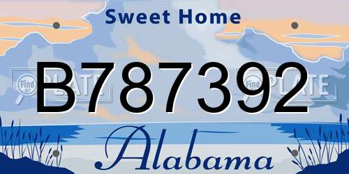 B787392 Alabama License Plate