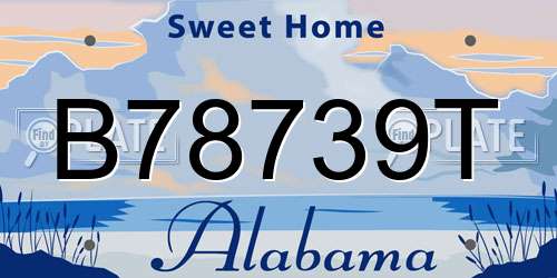 B78739T Alabama License Plate