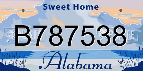 B787538 Alabama License Plate