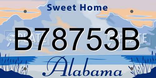 B78753B Alabama License Plate
