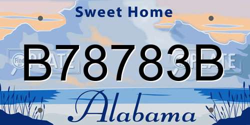 B78783B Alabama License Plate