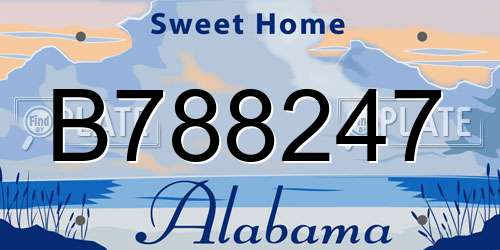 B788247 Alabama License Plate