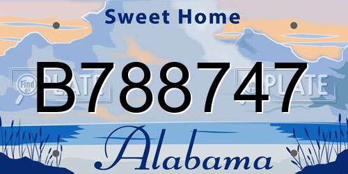B788747 Alabama License Plate