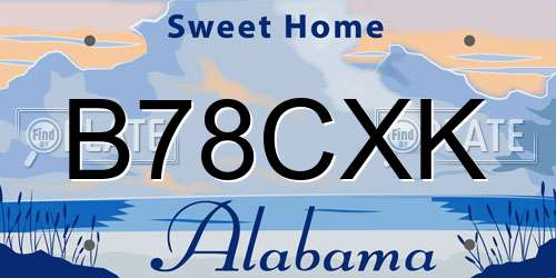 B78CXK Alabama License Plate