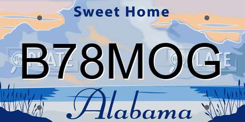 B78MOG Alabama License Plate