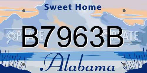 B7963B Alabama License Plate