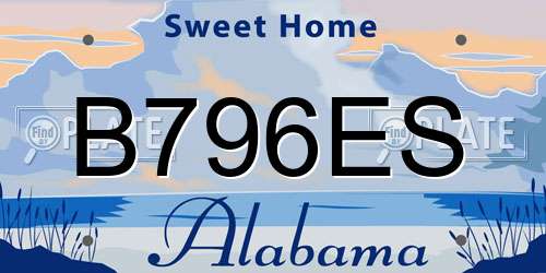 B796ES Alabama License Plate