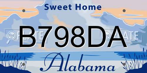 B798DA Alabama License Plate