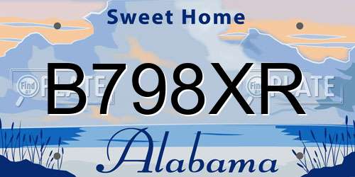 B798XR Alabama License Plate