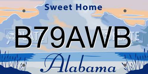 B79AWB Alabama License Plate