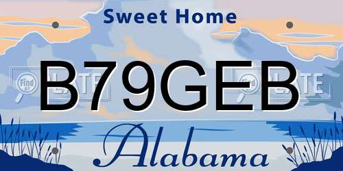 B79GEB Alabama License Plate