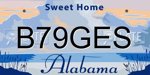 B79GES Alabama License Plate