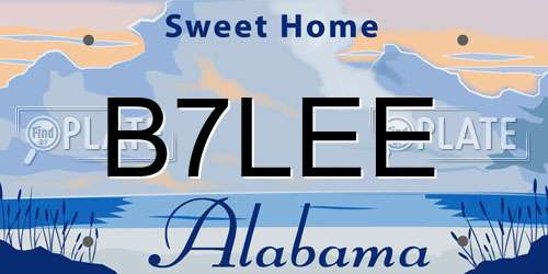 B7LEE Alabama License Plate