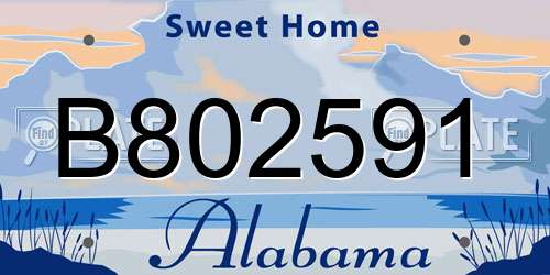 B802591 Alabama License Plate