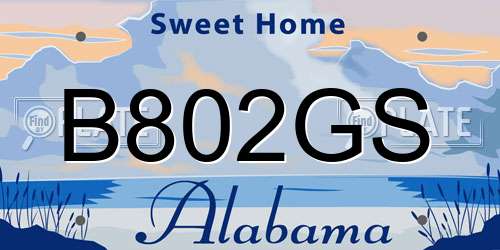 B802GS Alabama License Plate