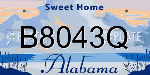 B8043Q Alabama License Plate