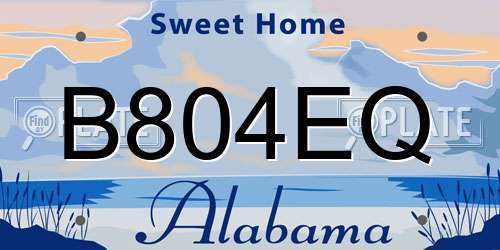 B804EQ Alabama License Plate