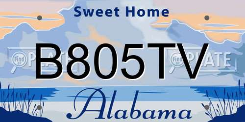 B805TV Alabama License Plate