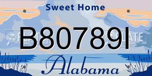 B80789I Alabama License Plate